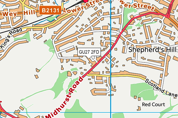 GU27 2FD map - OS VectorMap District (Ordnance Survey)