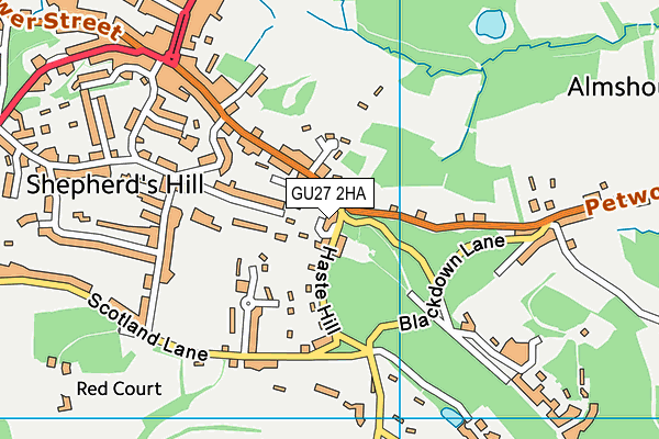 GU27 2HA map - OS VectorMap District (Ordnance Survey)