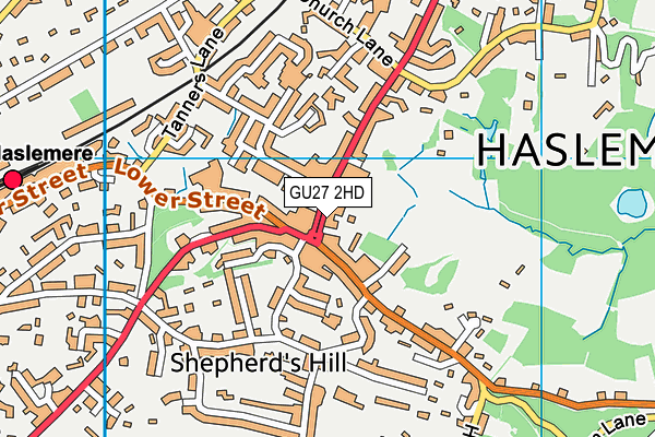 GU27 2HD map - OS VectorMap District (Ordnance Survey)