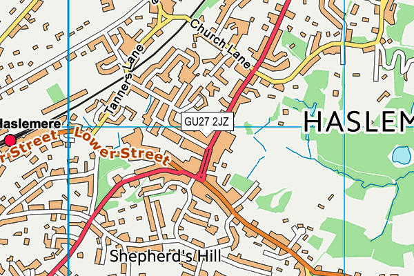 GU27 2JZ map - OS VectorMap District (Ordnance Survey)