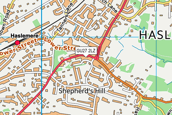 GU27 2LZ map - OS VectorMap District (Ordnance Survey)