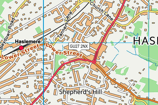 GU27 2NX map - OS VectorMap District (Ordnance Survey)