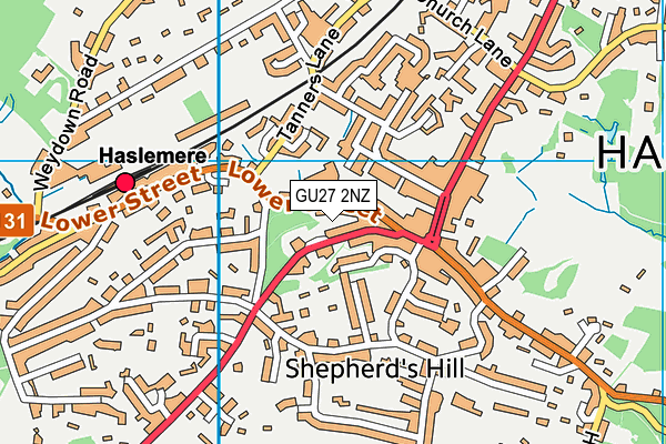 GU27 2NZ map - OS VectorMap District (Ordnance Survey)