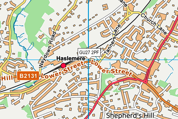 GU27 2PF map - OS VectorMap District (Ordnance Survey)