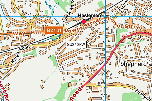 GU27 2PW map - OS VectorMap District (Ordnance Survey)