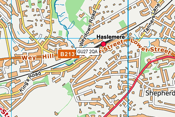 GU27 2QA map - OS VectorMap District (Ordnance Survey)