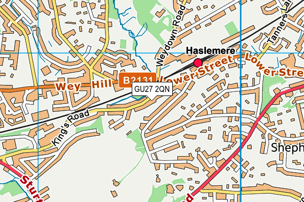 GU27 2QN map - OS VectorMap District (Ordnance Survey)