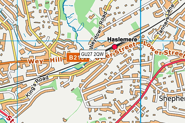 GU27 2QW map - OS VectorMap District (Ordnance Survey)