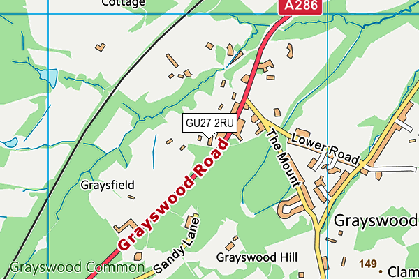 GU27 2RU map - OS VectorMap District (Ordnance Survey)