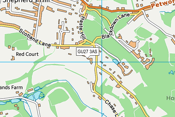 GU27 3AS map - OS VectorMap District (Ordnance Survey)