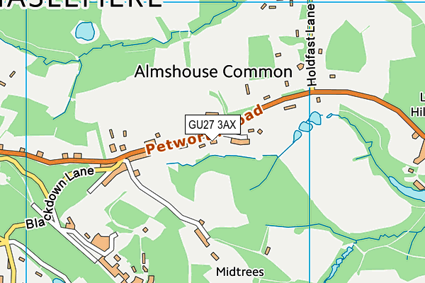 GU27 3AX map - OS VectorMap District (Ordnance Survey)