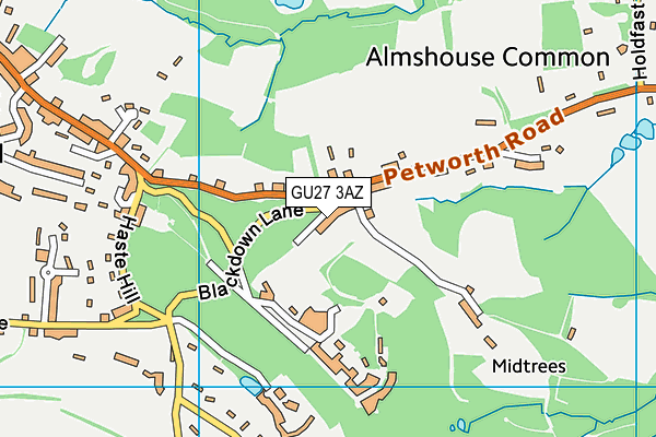 GU27 3AZ map - OS VectorMap District (Ordnance Survey)