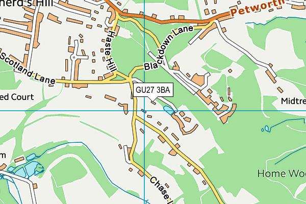 GU27 3BA map - OS VectorMap District (Ordnance Survey)