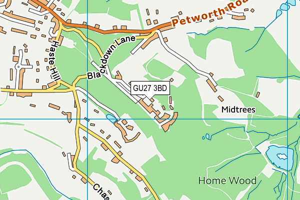 GU27 3BD map - OS VectorMap District (Ordnance Survey)