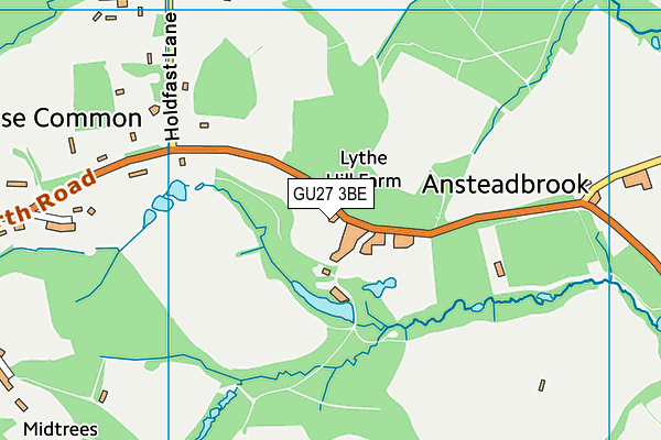 GU27 3BE map - OS VectorMap District (Ordnance Survey)