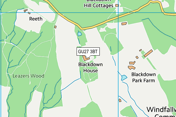 GU27 3BT map - OS VectorMap District (Ordnance Survey)