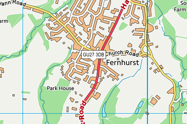 GU27 3DB map - OS VectorMap District (Ordnance Survey)