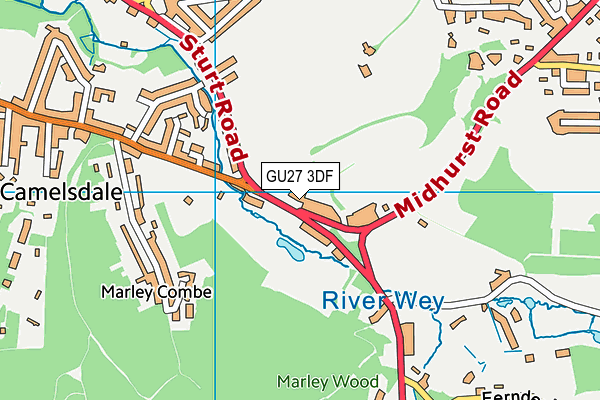 GU27 3DF map - OS VectorMap District (Ordnance Survey)