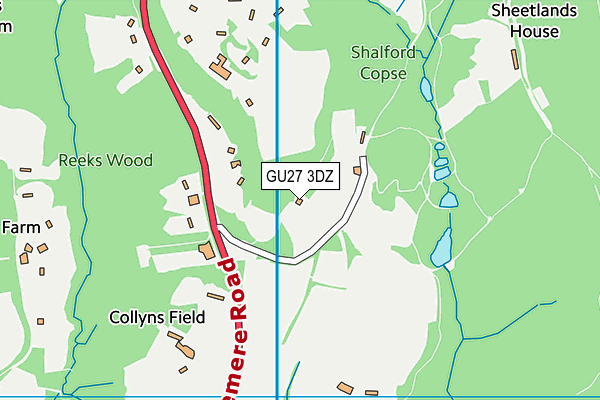 GU27 3DZ map - OS VectorMap District (Ordnance Survey)