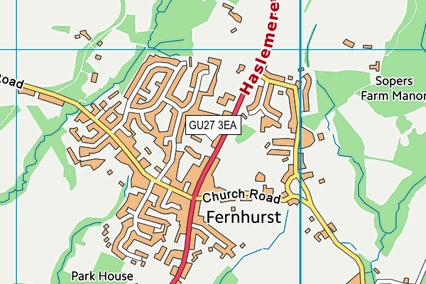 Fernhurst Primary School map (GU27 3EA) - OS VectorMap District (Ordnance Survey)