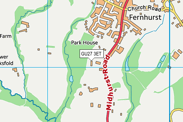 GU27 3ET map - OS VectorMap District (Ordnance Survey)