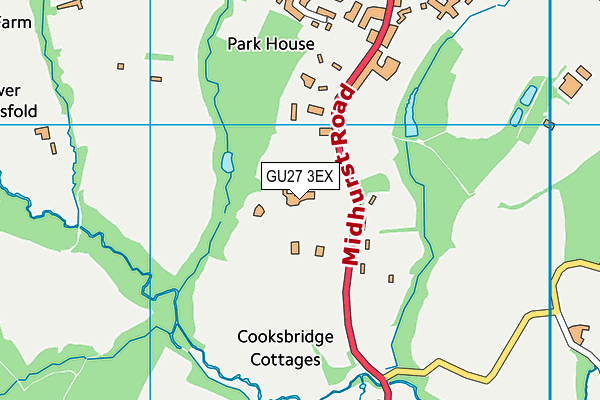 GU27 3EX map - OS VectorMap District (Ordnance Survey)