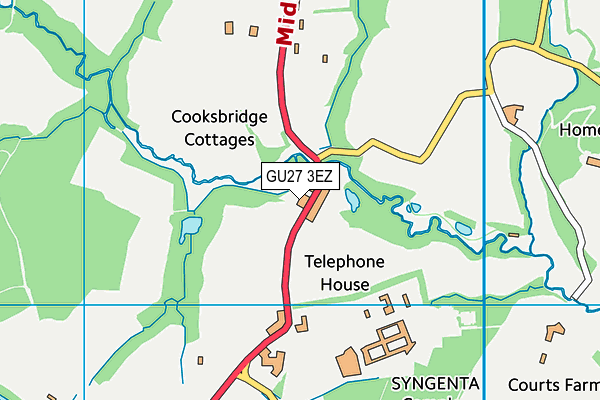 GU27 3EZ map - OS VectorMap District (Ordnance Survey)