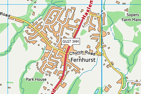 GU27 3HH map - OS VectorMap District (Ordnance Survey)