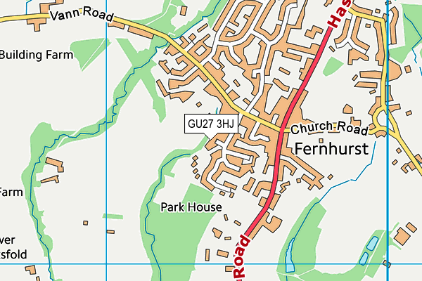 GU27 3HJ map - OS VectorMap District (Ordnance Survey)