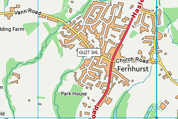 GU27 3HL map - OS VectorMap District (Ordnance Survey)