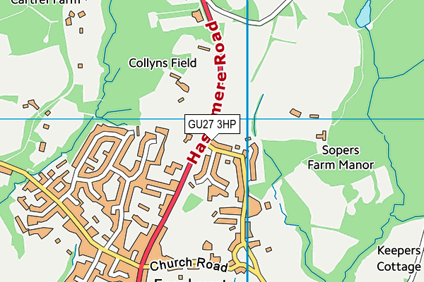 GU27 3HP map - OS VectorMap District (Ordnance Survey)