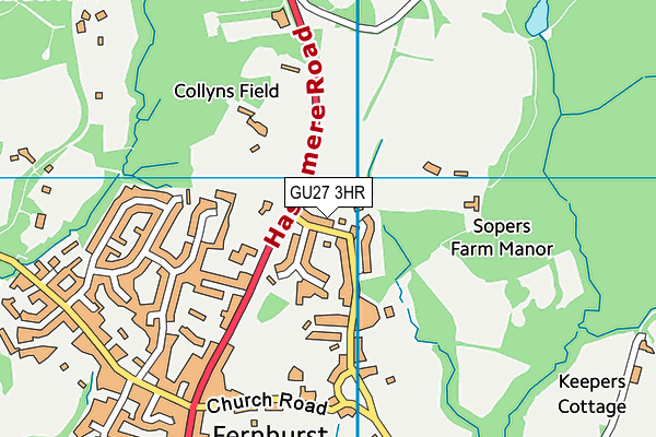 GU27 3HR map - OS VectorMap District (Ordnance Survey)