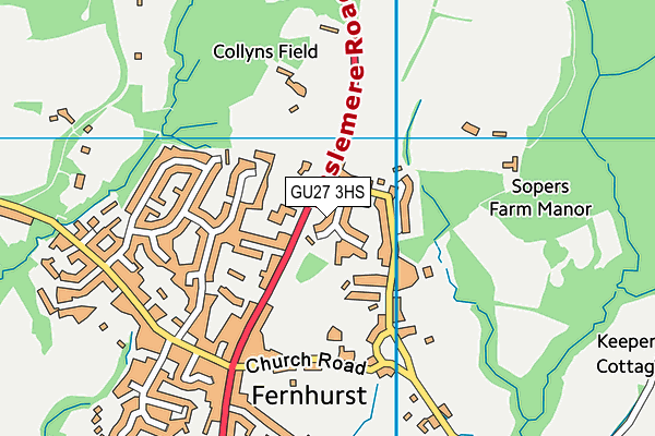 GU27 3HS map - OS VectorMap District (Ordnance Survey)