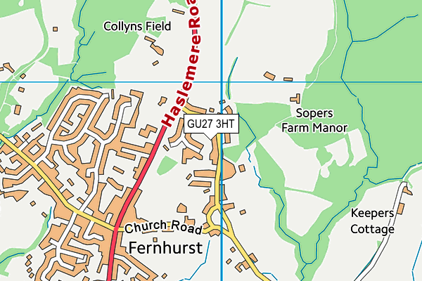 GU27 3HT map - OS VectorMap District (Ordnance Survey)