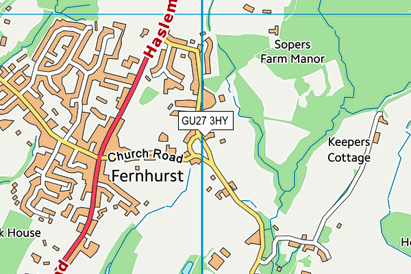 Fernhurst Recreation Ground map (GU27 3HY) - OS VectorMap District (Ordnance Survey)