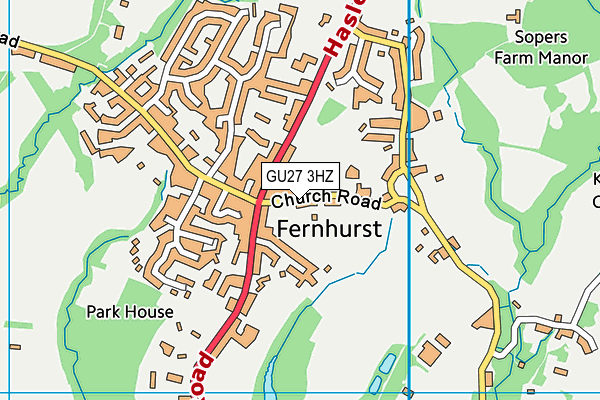 GU27 3HZ map - OS VectorMap District (Ordnance Survey)