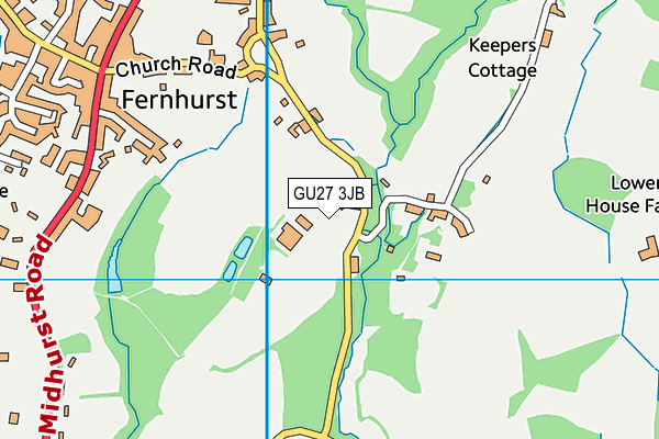 GU27 3JB map - OS VectorMap District (Ordnance Survey)