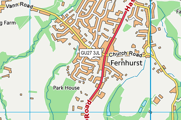 GU27 3JL map - OS VectorMap District (Ordnance Survey)