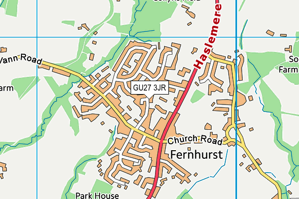 GU27 3JR map - OS VectorMap District (Ordnance Survey)