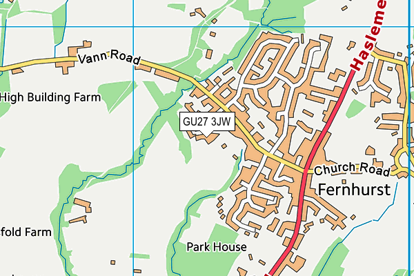 GU27 3JW map - OS VectorMap District (Ordnance Survey)