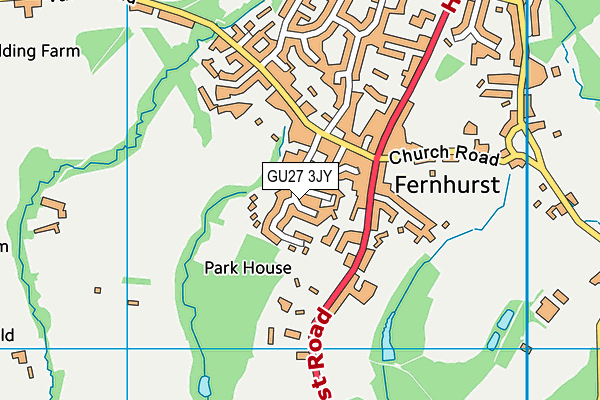 GU27 3JY map - OS VectorMap District (Ordnance Survey)