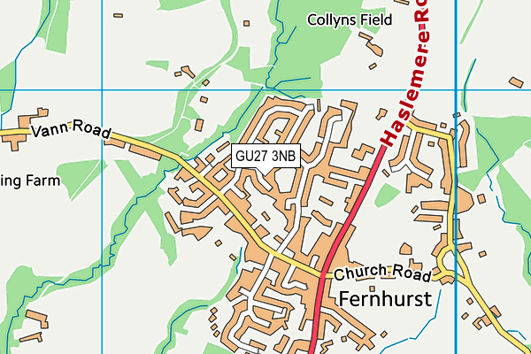 GU27 3NB map - OS VectorMap District (Ordnance Survey)