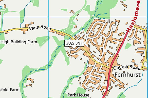 GU27 3NT map - OS VectorMap District (Ordnance Survey)