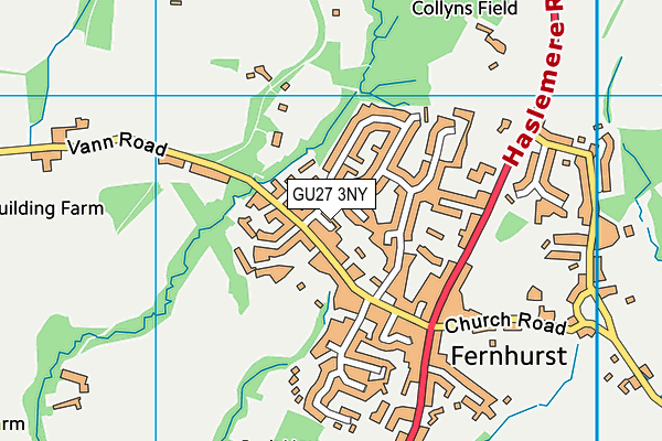 GU27 3NY map - OS VectorMap District (Ordnance Survey)