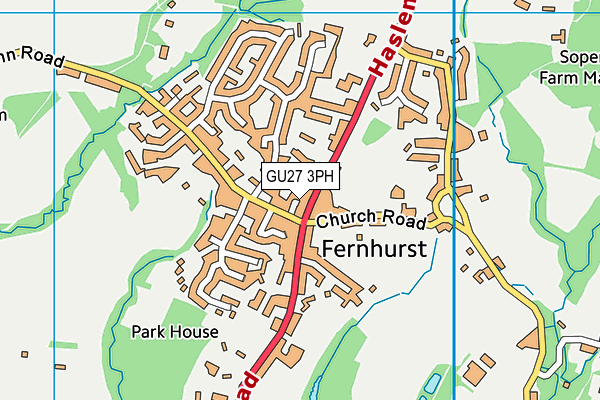 Map of CHERRYLANDS CLOSE FERNHURST (MANAGEMENT COMPANY) LIMITED at district scale