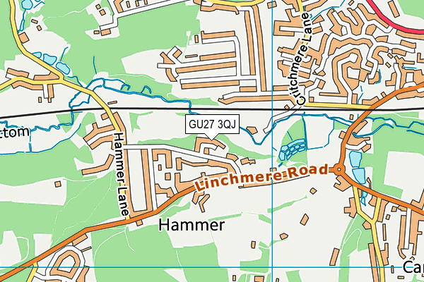 GU27 3QJ map - OS VectorMap District (Ordnance Survey)