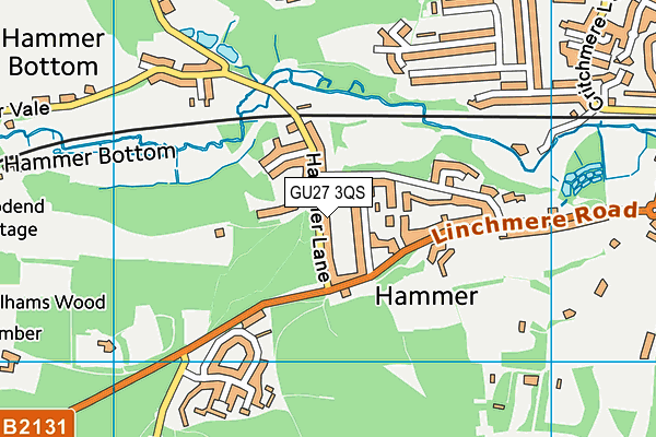 GU27 3QS map - OS VectorMap District (Ordnance Survey)