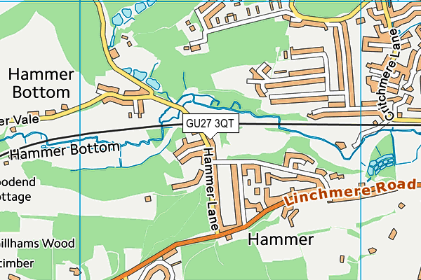 GU27 3QT map - OS VectorMap District (Ordnance Survey)