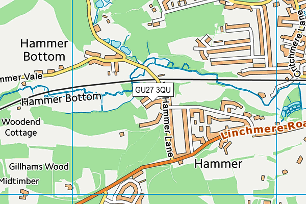 GU27 3QU map - OS VectorMap District (Ordnance Survey)