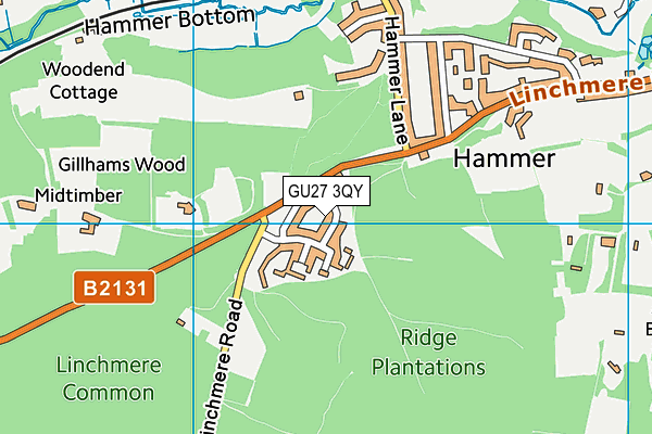 GU27 3QY map - OS VectorMap District (Ordnance Survey)